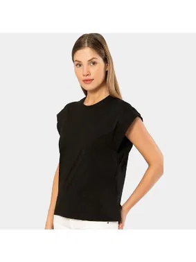 Türen Kısa Kollu Vatka Görünümlü Kadın T-shirt Türen 3401