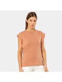 Türen Bisiklet Yaka Kadın Vatka Görünümlü T-shirt Türen 3401