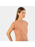 Bisiklet Yaka Kadın Vatka Görünümlü T-shirt Türen 3401 Somon detay görünüm