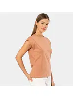 Bisiklet Yaka Kadın Vatka Görünümlü T-shirt Türen 3401 Somon farklı açı