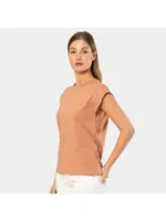 Bisiklet Yaka Kadın Vatka Görünümlü T-shirt Türen 3401 Somon görsel 4