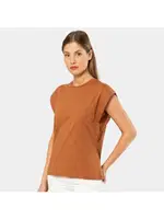 Vatka Görünümlü Kadın T-shirt Türen 3401 Tarçın farklı açı