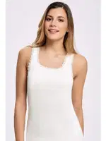 Kaşkorse Dantelli Geniş Askılı Atlet İlke 2044 Ekru görsel 4