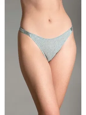 New Bra Lingerie Kenarları Taş İşlemeli Slip Külot String New Bra 9018K