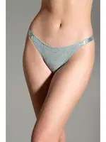 Kenarları Taş İşlemeli Slip Külot String New Bra 9018K Petrol detay görünüm