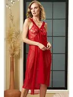 Kırmızı Çok Seksi Fantezi Gecelik Uzun İzabel 2023 Kırmızı detay görünüm