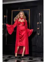 Kırmızı Dantel Detaylı Kırmızı Sabahlık Gallipoli MGP11650