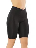 Çapraz Yüksek Bel Kadın Disko Diz Üstü Tayt Kota 4112 Siyah