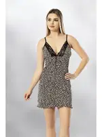 Bayan Leopar Baskılı Gecelik Kota 6354 Leopar