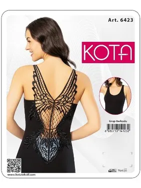 Kota Sırtı Güpürlü Kalın Askılı Kadın Atlet Kota 6423