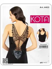 Kota Sırtı Güpürlü Kalın Askılı Kadın Atlet Kota 6423