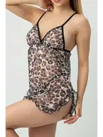 Leopar Desenli Askılı Gecelik Phevos 012-002248 detay görünüm