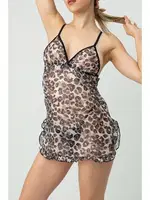 Leopar Desenli Askılı Gecelik Phevos 012-002248 farklı açı