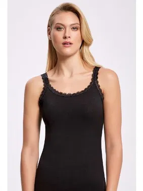 İlke Likrali Askısı Dantelli Atlet İlke 2211