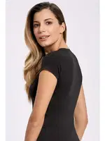 Likralı V Yaka Siyah T-shirt İlke 2263 Siyah detay görünüm