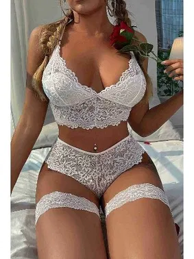 Merry See Bacak Bantlı Dantel Sütyen Külot Takım Merry See MS3252 - Alternatif Görünüm