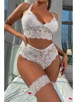 Bacak Bantlı Dantel Sütyen Külot Takım Merry See MS3252 Beyaz görsel 4