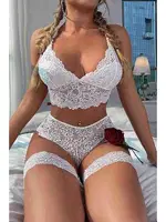 Bacak Bantlı Dantel Sütyen Külot Takım Merry See MS3252 Beyaz görsel 5