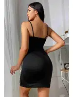 Bacak Yırtmaçlı Dantel İşlemeli Gecelik Babydoll Merry See 4173 Siyah farklı açı