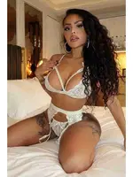 Dantel Jartiyerli Sütyen Külot Takım Beyaz Merry See 2674 Beyaz farklı açı