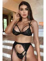 Jartiyerli Dantel Fantazi Sütyen Külot Takım Merry See 2674 Siyah görsel 4