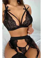 Jartiyerli Dantel Fantazi Sütyen Külot Takım Merry See 2674 Siyah görsel 7