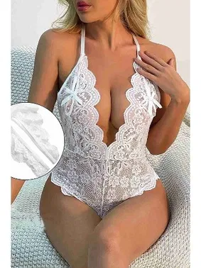 Merry See Dantel Özel Bölgesi Açık Sırt Aksesuarlı Fantezi Body Merry See 4342 - Alternatif Görünüm