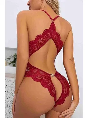 Merry See Özel Bölgesi Açık Sırt Aksesuarlı Fantezi Body Merry See MS4342