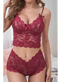 Merry See İnce Askılı Dantel Sütyen Külot Takım Merry See 3256