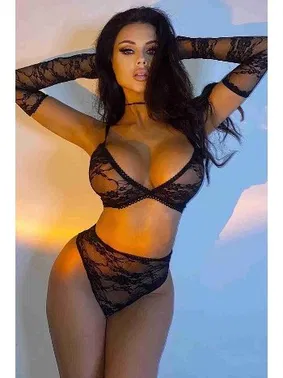 Merry See Merry See Eldivenli Sütyen Külot Takım Siyah MS3253 - Alternatif Görünüm