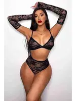 Merry See Eldivenli Sütyen Külot Takım Siyah MS3253 Siyah görsel 4