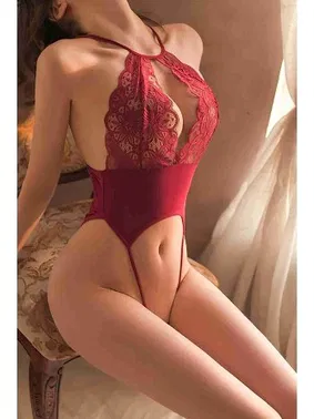 Merry See Seksi Bodysuit Body Kırmızı Merry See MS3167