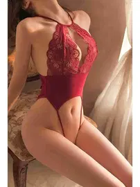 Merry See Seksi Bodysuit Body Kırmızı Merry See MS3167