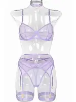 Boğaz Bacak Aksesuarlı Tül Jartiyer Takım Merry See 4106 Beyaz görsel 6