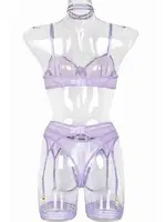 Boğaz Bacak Aksesuarlı Tül Jartiyer Takım Merry See 4106 Beyaz görsel 7