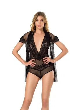 Moongirl Dantelli Fantazi Tül Sabahlık Body Takım Moongirl 037