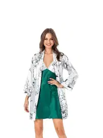 Moongirl Desenli Empirme Saten İkili Gecelik Takım Moongirl 561