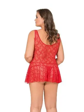 Moongirl Transparan Büyük Beden Kadın Fantazi Tül Gecelik Moongirl MNL10001 - Alternatif Görünüm