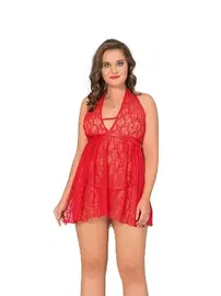 Moongirl Büyük Beden Kalın Askılı Kadın Tül Gecelik Moongirl MNL10021