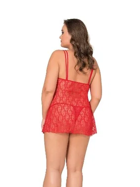 Moongirl Göğsü Fırfırlı Büyük Beden Fantazi Kadın Tül Gecelik Moongirl MNL10025 - Alternatif Görünüm