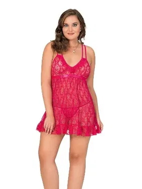 Moongirl Çift Askılı Büyük Beden Bayan Tül Gecelik Moongirl MNL10031