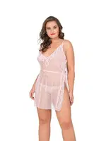 Yanları Açık Büyük Beden Bayan Tül Gecelik Moongirl MNL10032