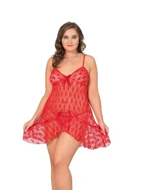 Moongirl Büyük Beden Dantel Asimetrik Kesim Tül Gecelik Moongirl MNL10034 - Alternatif Görünüm