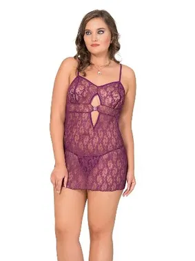 Moongirl Göbek Dekolteli Büyük Beden Fantazi Tül Gecelik Moongirl MNL10036