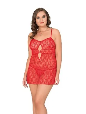 Moongirl Göbek Dekolteli Büyük Beden Fantazi Tül Gecelik Moongirl MNL10036 - Alternatif Görünüm