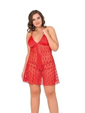 Moongirl Göğsü Saten Büyük Beden Fantazi Gecelik Moongirl MNL10042 - Alternatif Görünüm