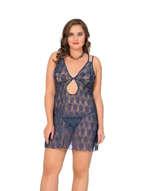 Moongirl Çift Askılı Büyük Beden Kadın Tül Gecelik Moongirl MNL10049