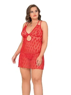 Moongirl Çift Askılı Büyük Beden Kadın Tül Gecelik Moongirl MNL10049 - Alternatif Görünüm