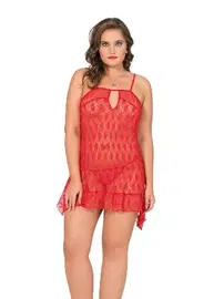 Moongirl Yakası Transparan Büyük Beden Fantazi Tül Gecelik Moongirl MNL10050