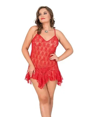 Moongirl Asimetrik Kesim Battal Beden Bayan Tül Gecelik Moongirl MNL 10055